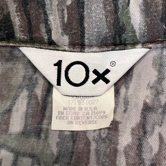 Vintage 10X Mens Medium NWTF Jacket Realtree Camo Hunting Insect Hood Seat Pad - Picture 6 of 13